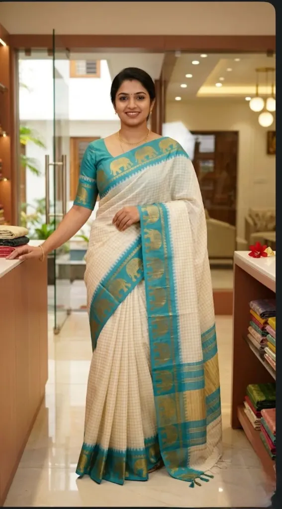 Premium Silk Checked Saree