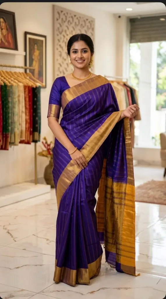 Premium Silk Checked Saree